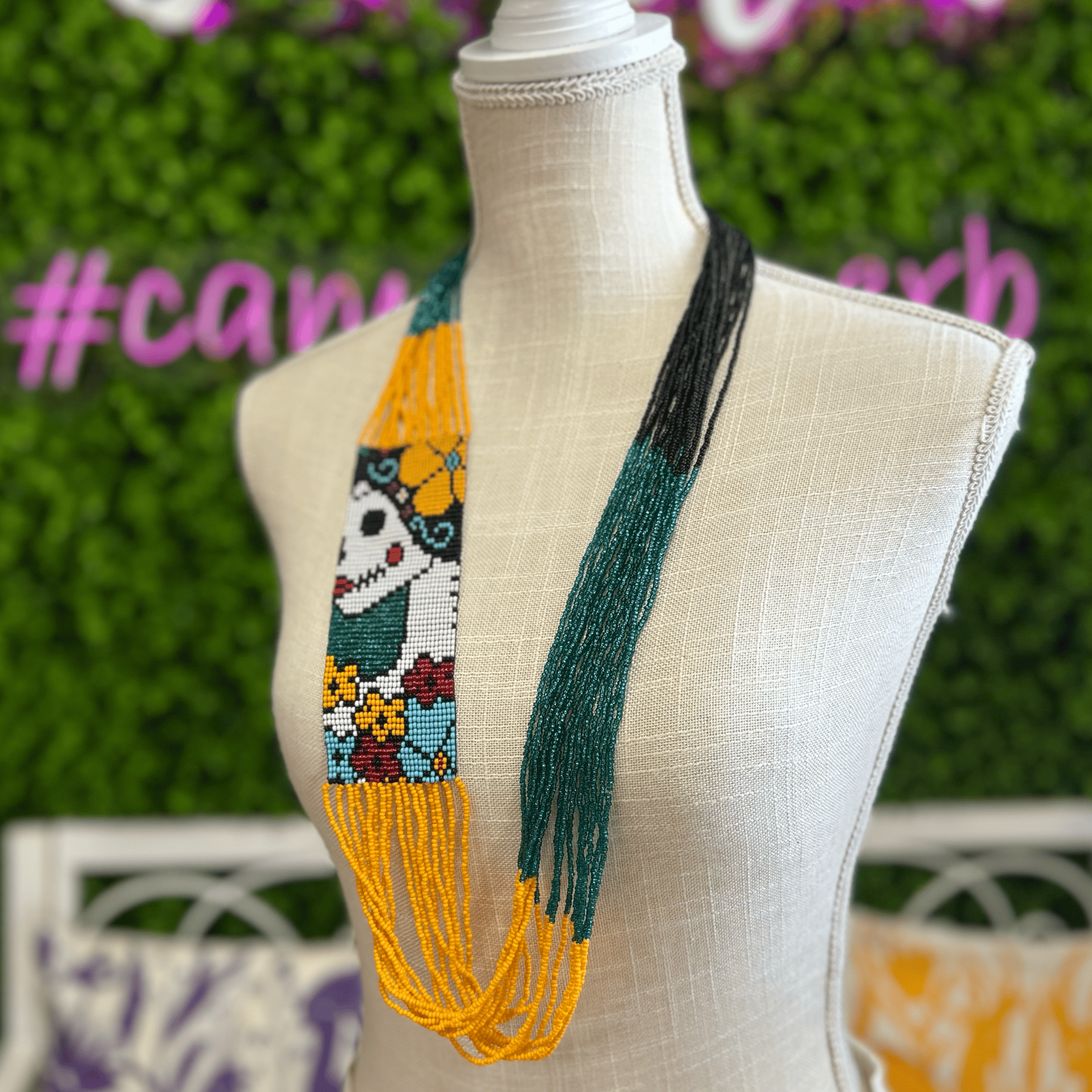 Sugar Skull Beaded Necklace - Large Sugar Skull Beaded Necklace - Large