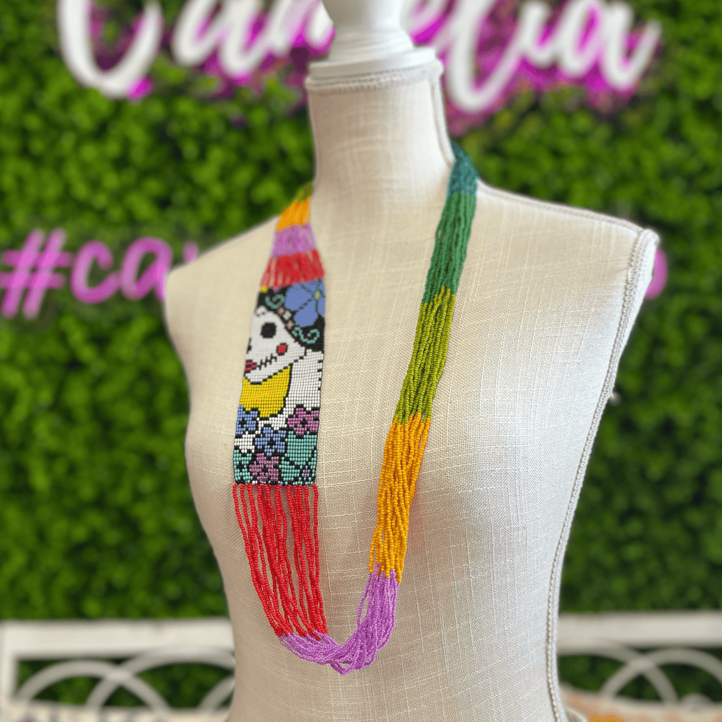 Sugar Skull Beaded Necklace - Large Sugar Skull Beaded Necklace - Large