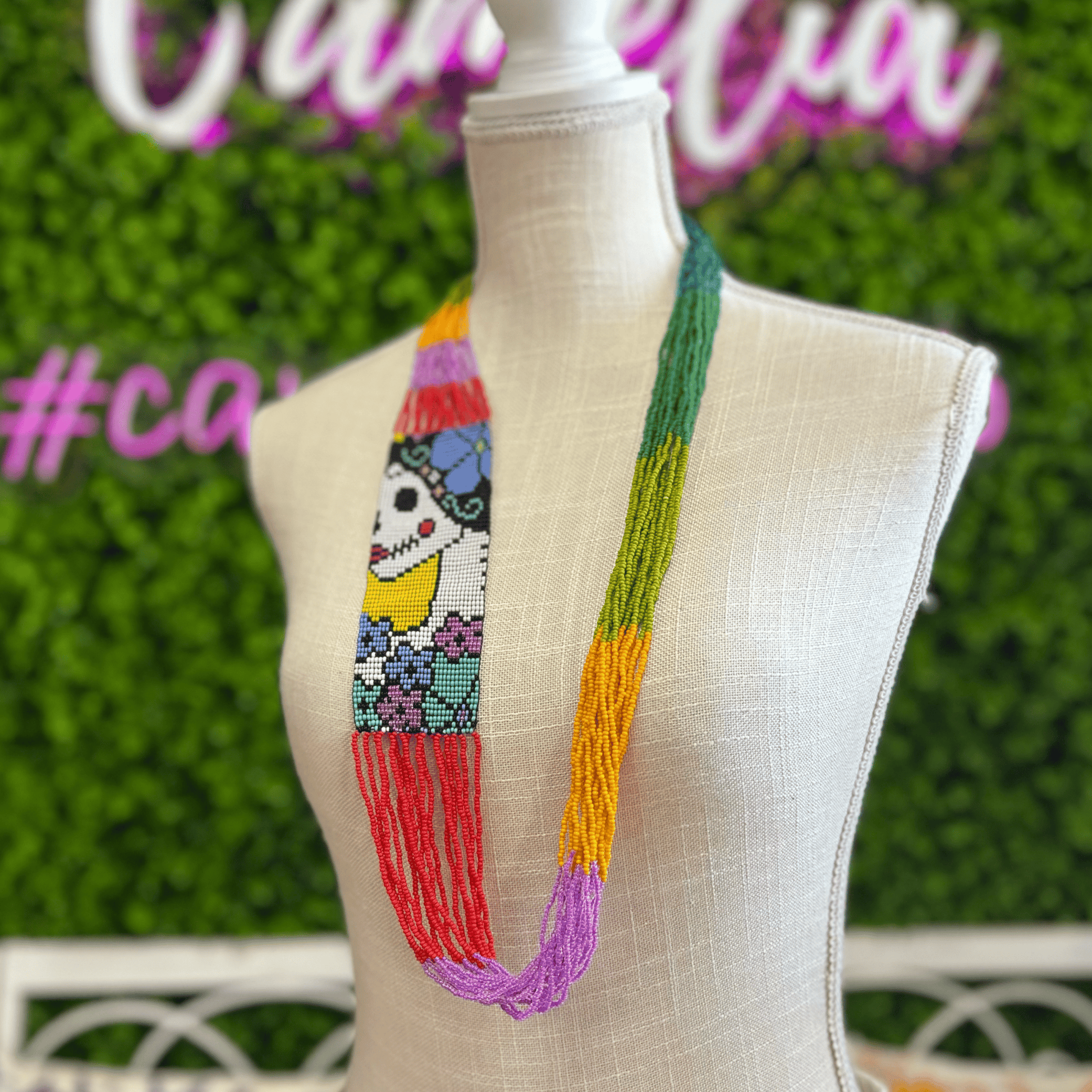 Sugar Skull Beaded Necklace - Large Sugar Skull Beaded Necklace - Large