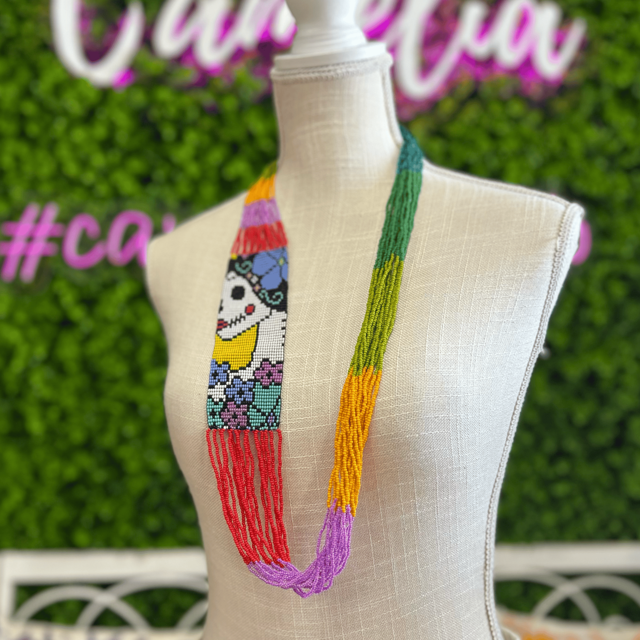 Sugar Skull Beaded Necklace - Large Sugar Skull Beaded Necklace - Large