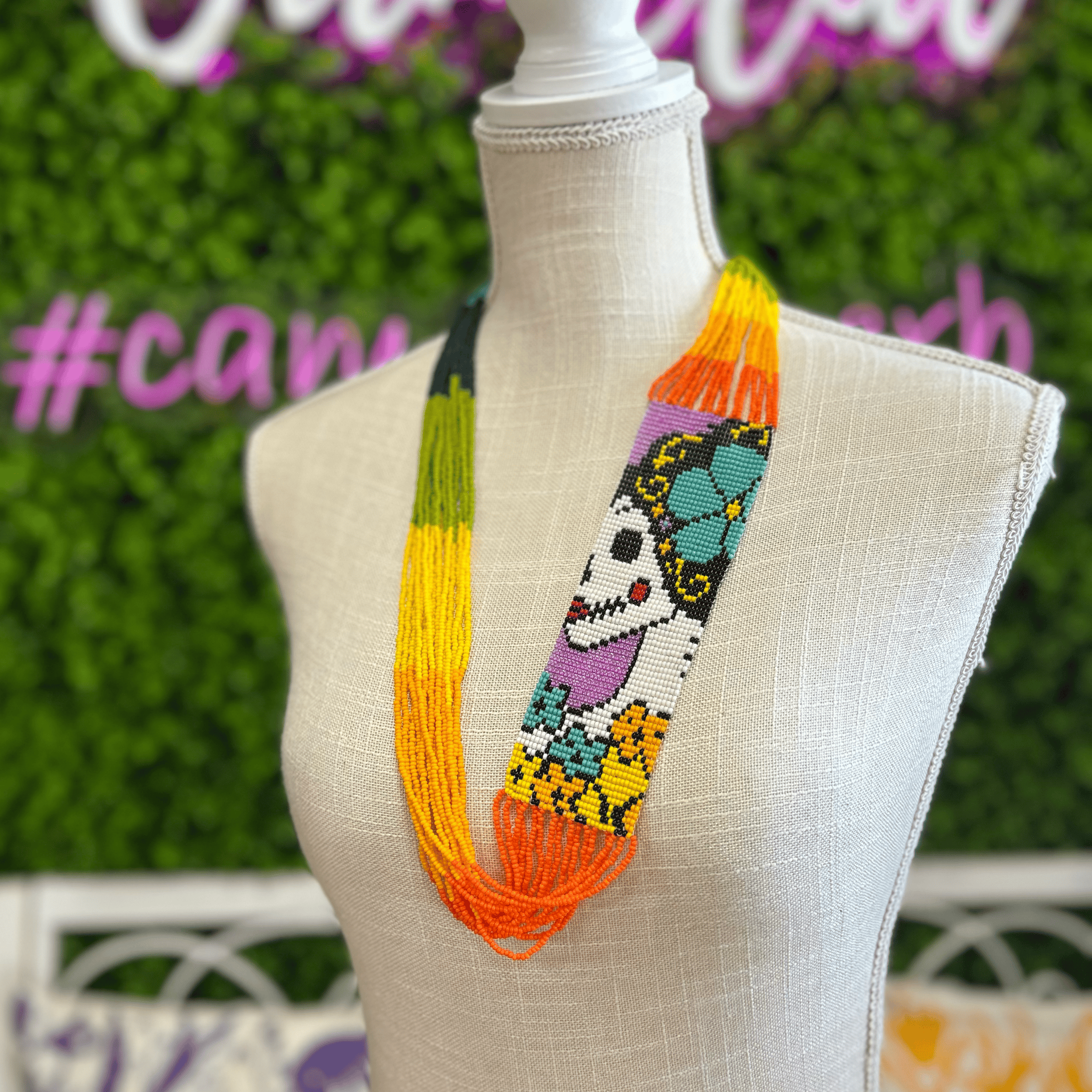 Sugar Skull Beaded Necklace - Small Sugar Skull Beaded Necklace - Small