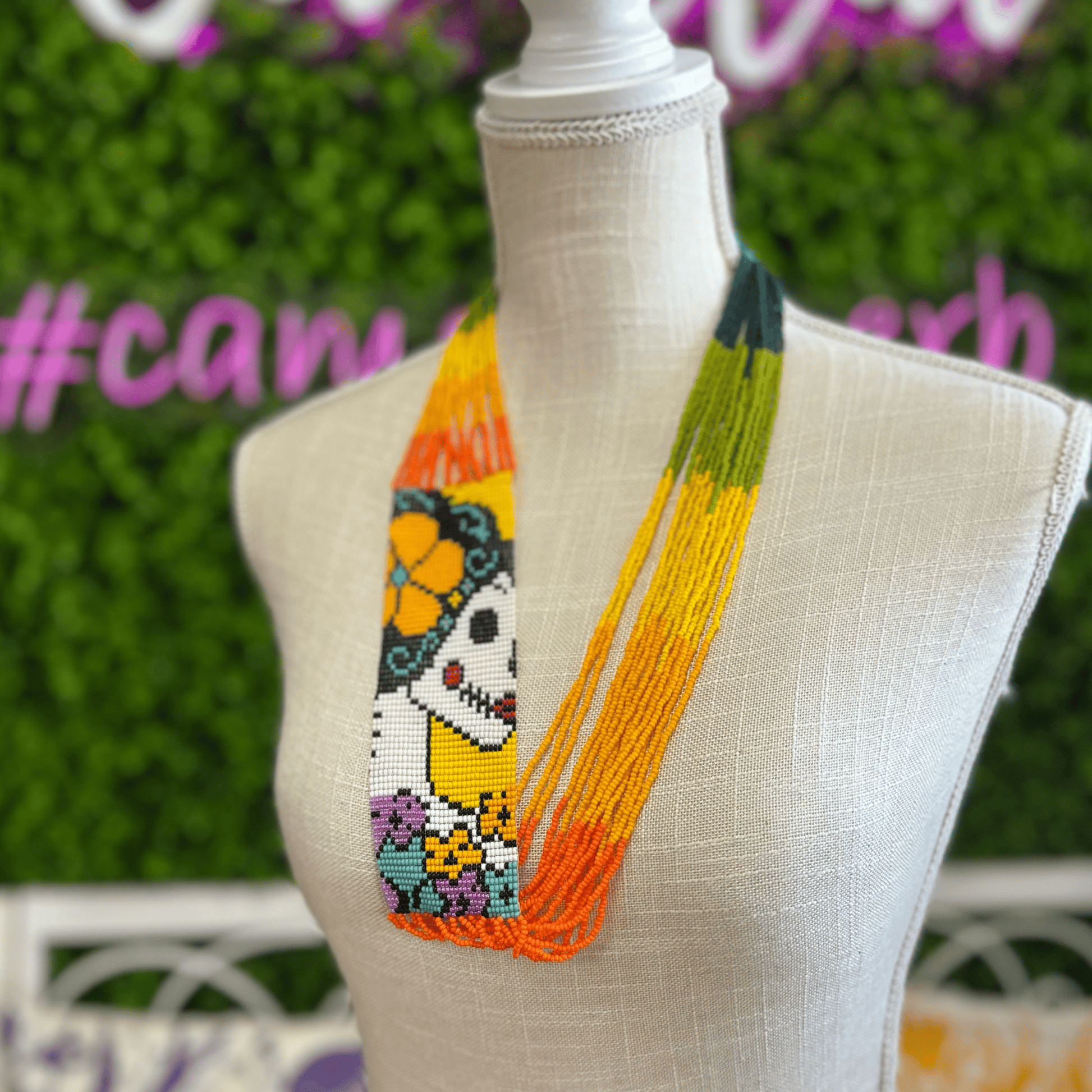 Sugar Skull Beaded Necklace - Small Sugar Skull Beaded Necklace - Small