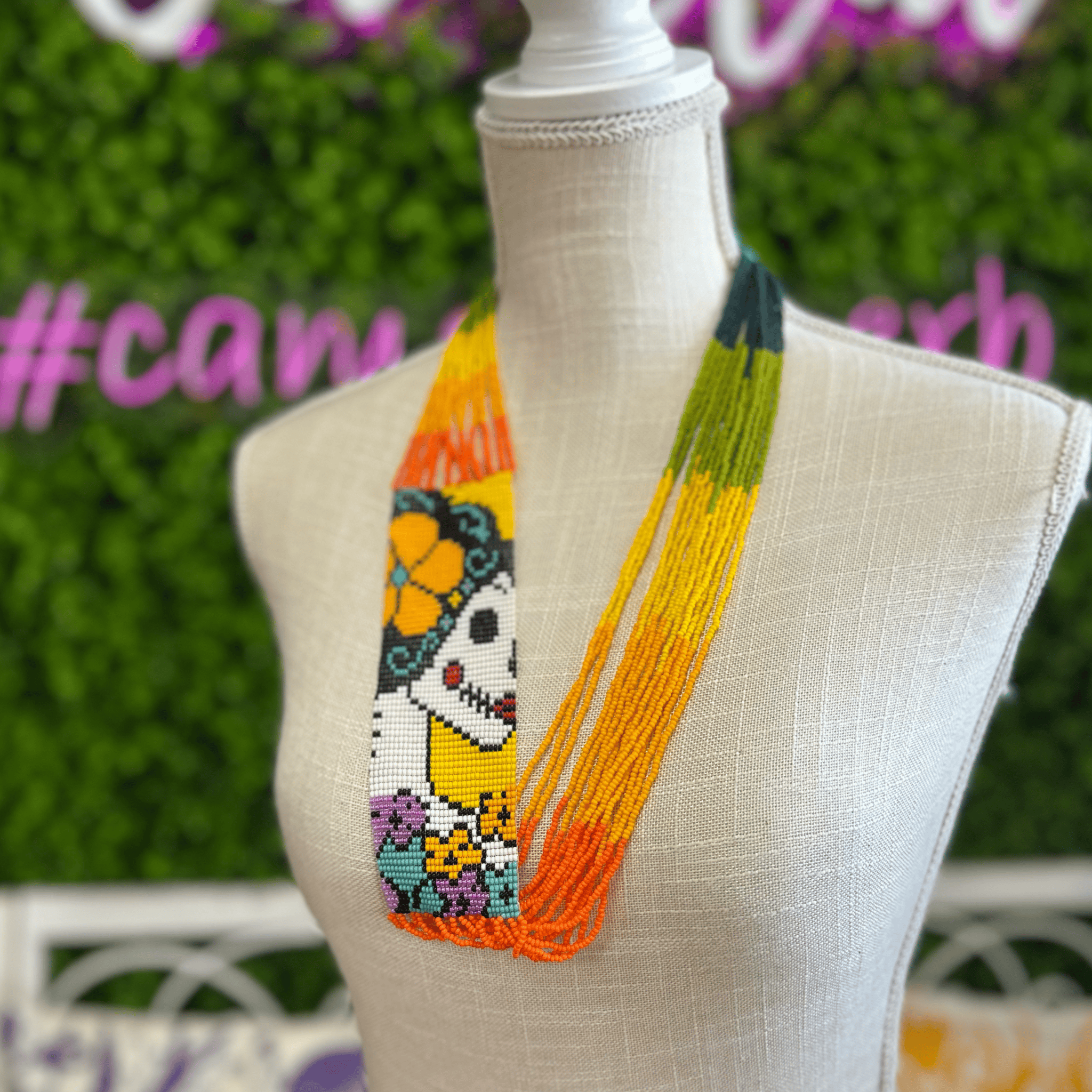 Sugar Skull Beaded Necklace - Small Sugar Skull Beaded Necklace - Small