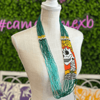 Sugar Skull Catrina Beaded Necklace - Large Sugar Skull Catrina Beaded Necklace - Large