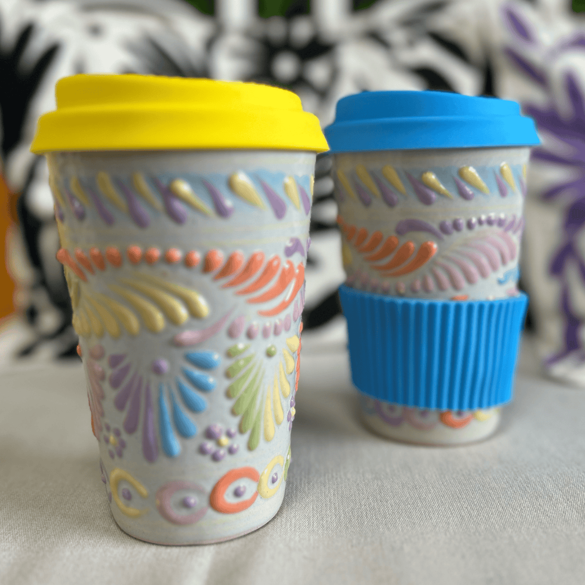 Talavera Tumbler Mug - Pastel Multi Talavera Tumbler Mug - Pastel Multi