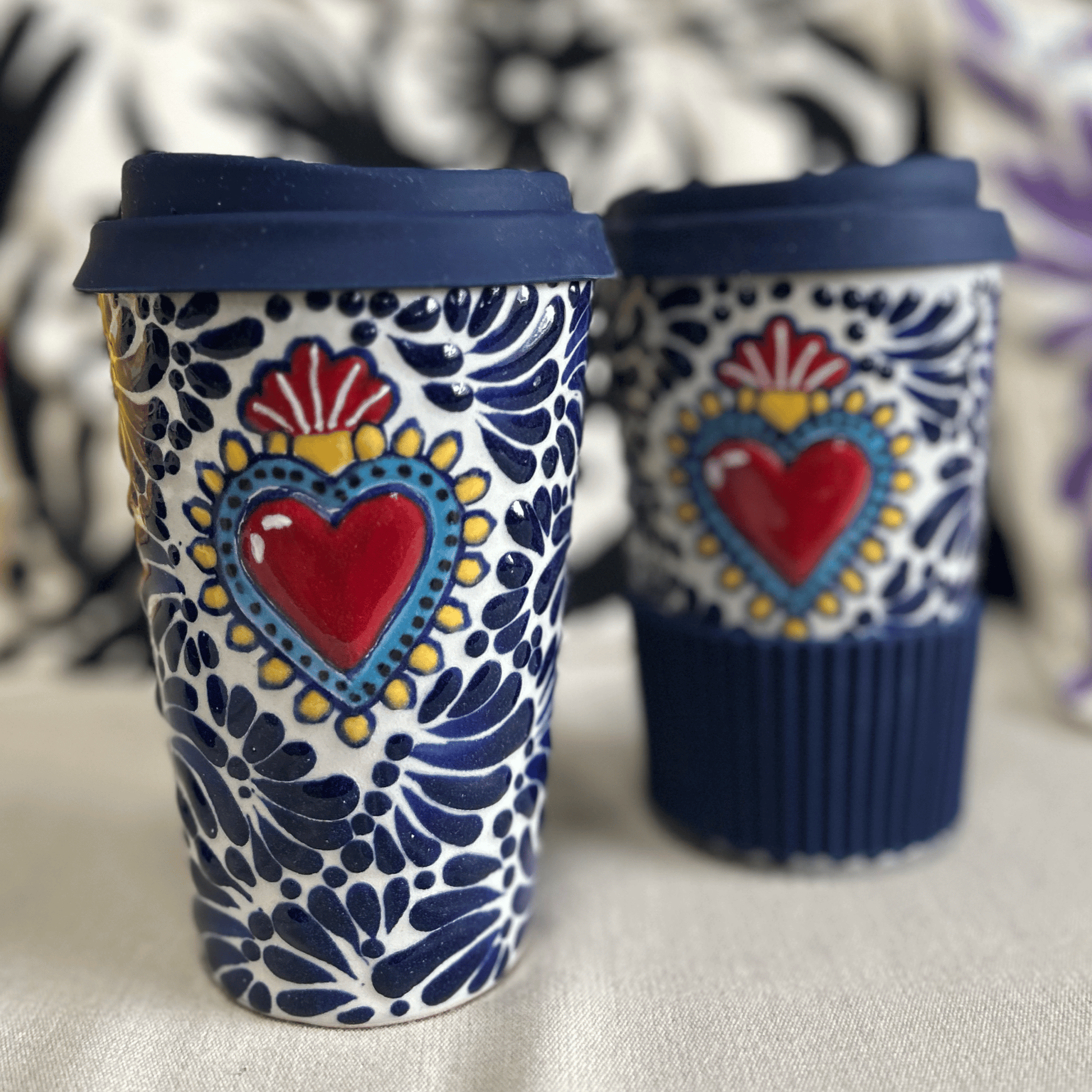 Talavera Tumbler Mug - Sacred Heart Talavera Tumbler Mug - Sacred Heart