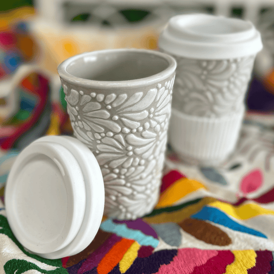 Talavera Tumbler Mug - White Talavera Tumbler Mug - White