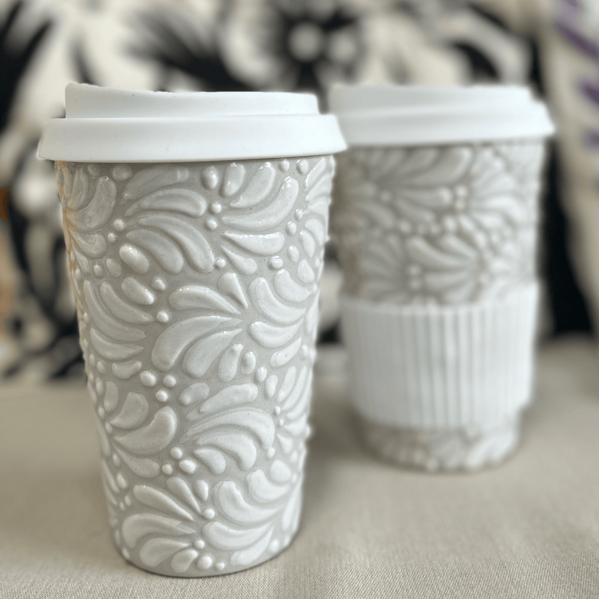 Talavera Tumbler Mug - White Talavera Tumbler Mug - White