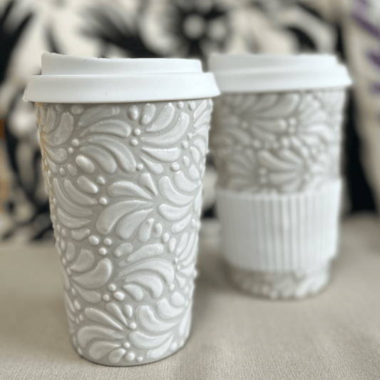 Talavera Tumbler Mug - White Talavera Tumbler Mug - White