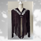 Tamaulipeca Leather Fringed Cape