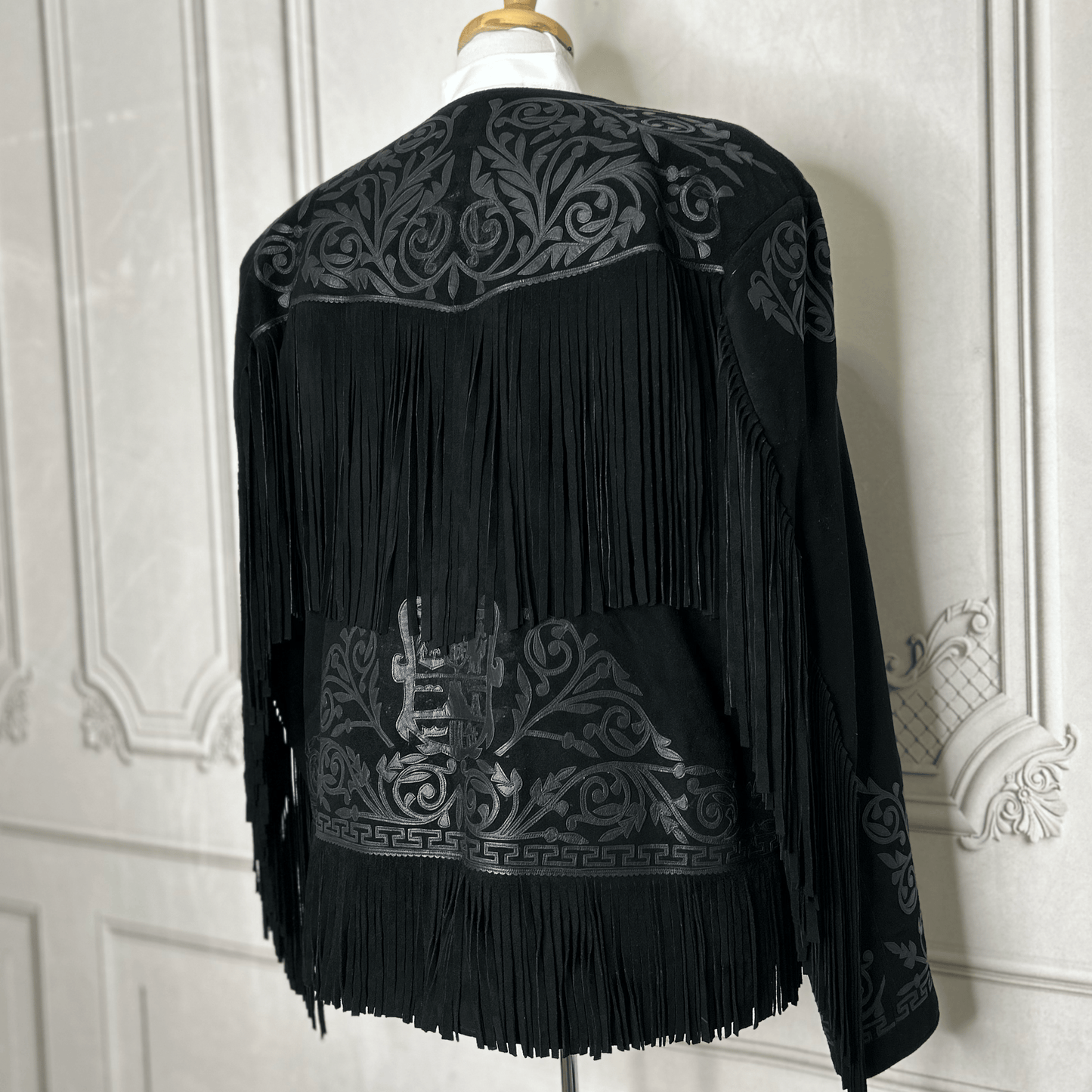 Tamaulipeca Leather Fringed Jacket - Black 0n Black Tamaulipeca Leather Fringed Jacket - Black 0n Black