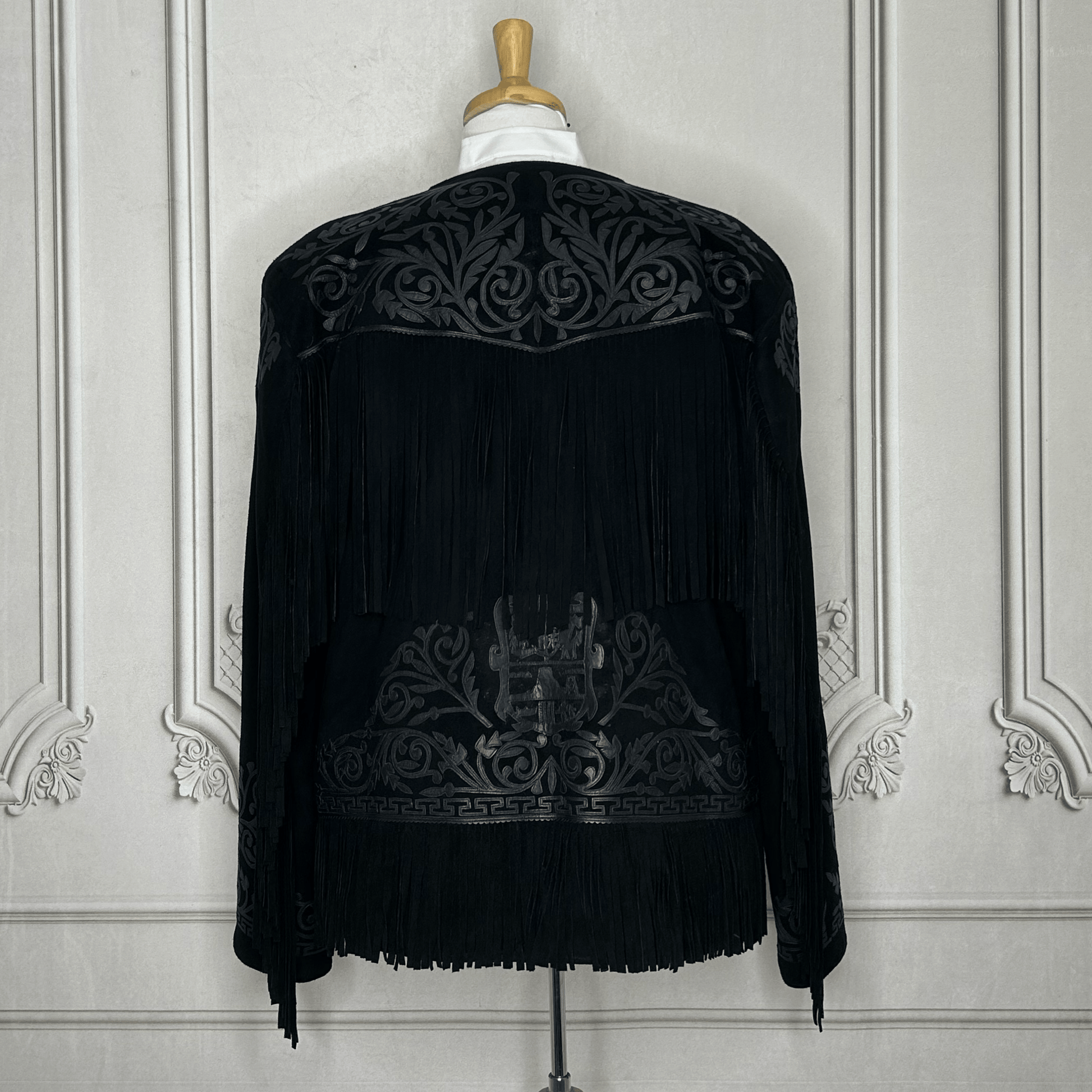 Tamaulipeca Leather Fringed Jacket - Black 0n Black Tamaulipeca Leather Fringed Jacket - Black 0n Black