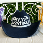 Tamaulipeca Western Suede Hat - Americana Style Leather Detail Tamaulipeca Western Suede Hat - Americana Style Leather Detail