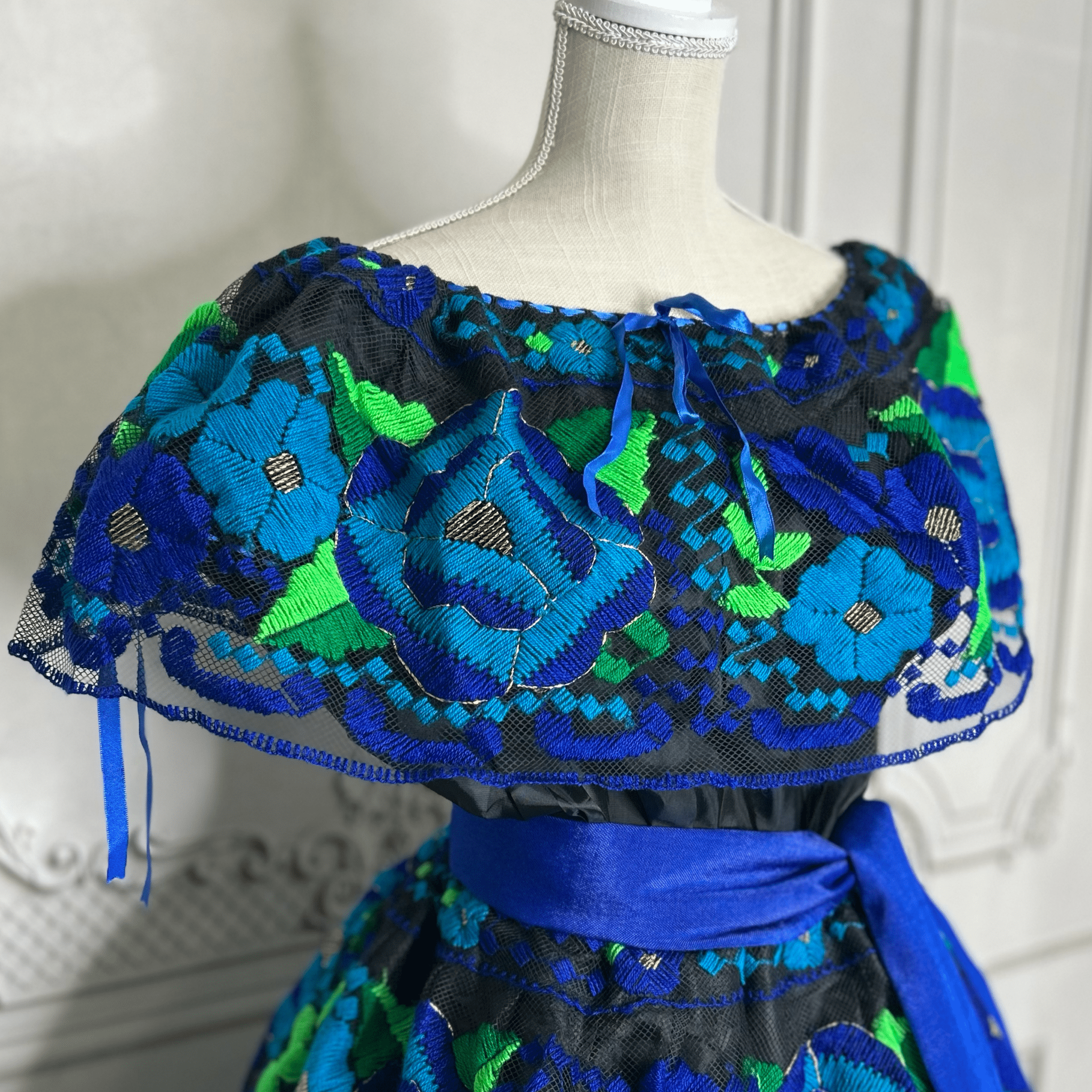 Traditional Chiapas de Corzo Dress - Adult - Blue Traditional Chiapas de Corzo Dress - Adult - Blue