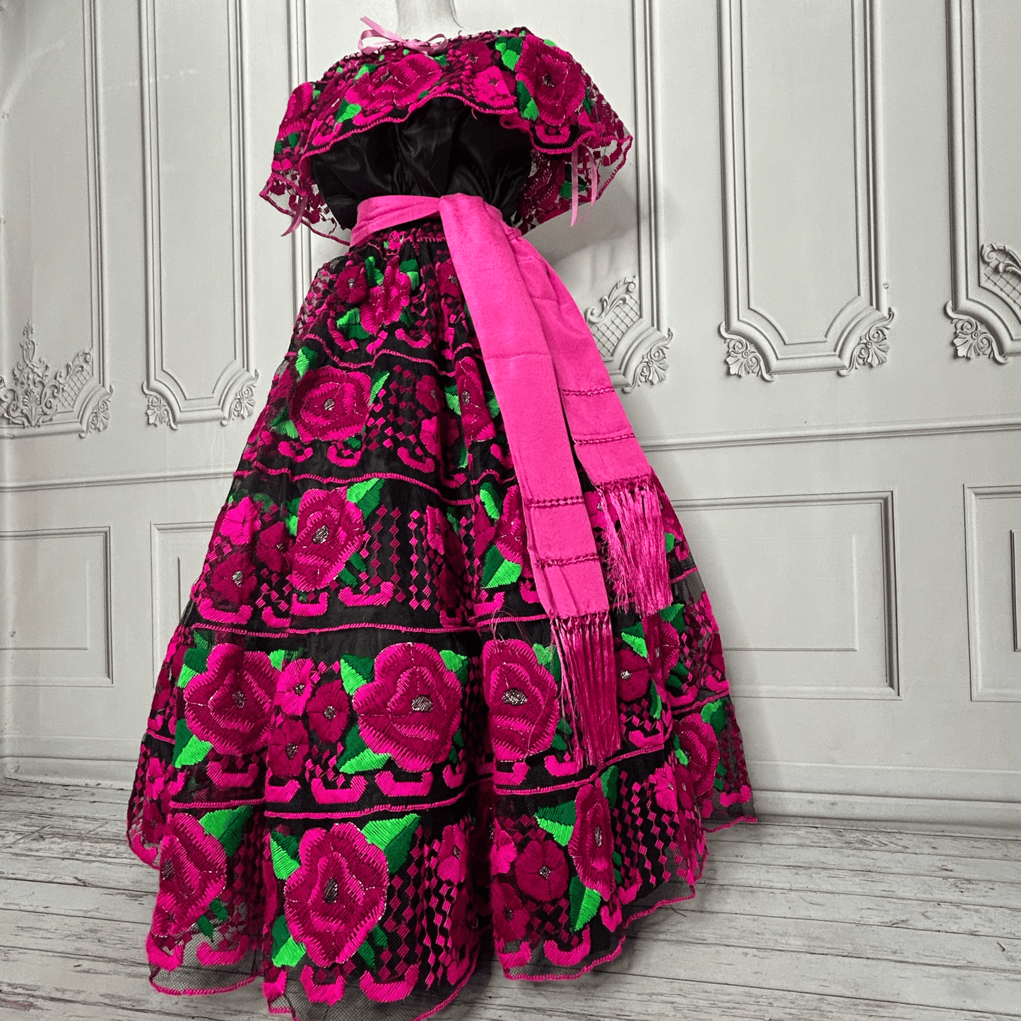 Traditional Chiapas de Corzo Dress - Adult - Pink Traditional Chiapas de Corzo Dress - Adult - Pink