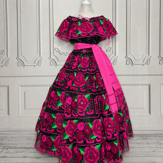Traditional Chiapas de Corzo Dress - Adult - Pink Traditional Chiapas de Corzo Dress - Adult - Pink