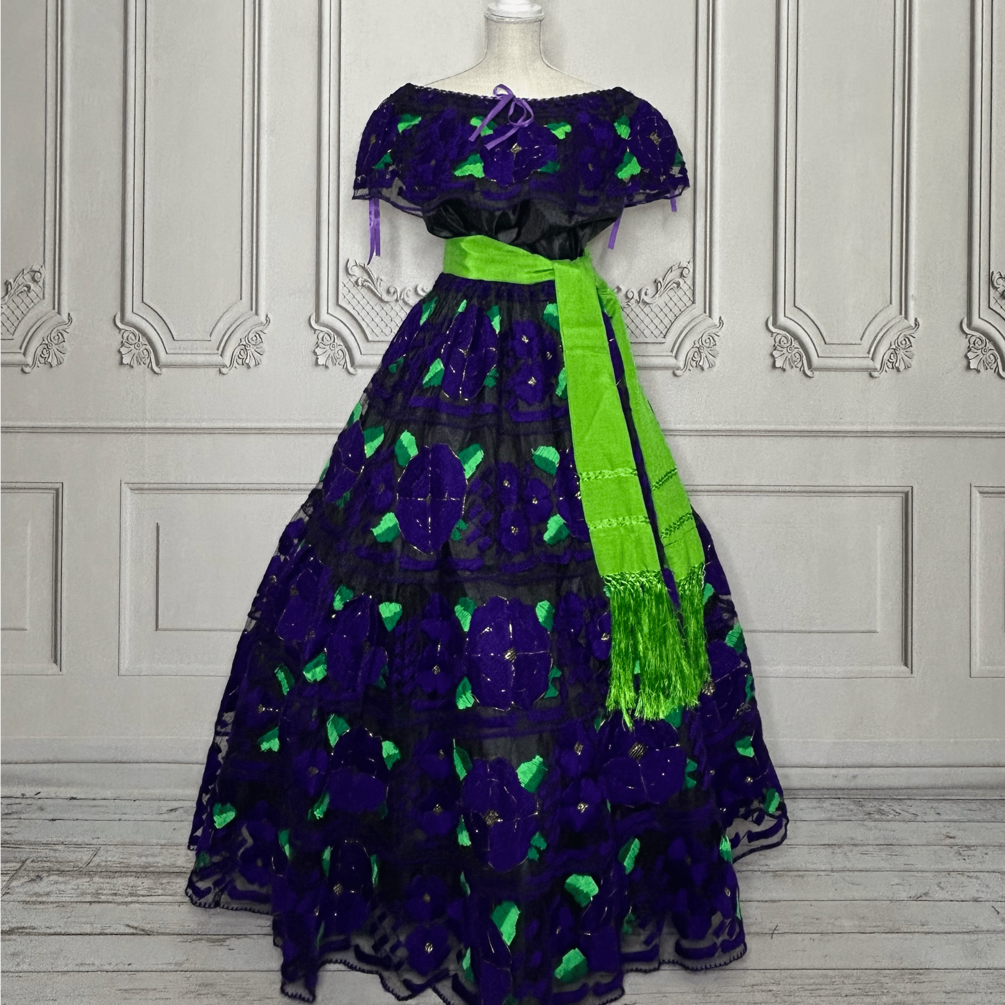 Traditional Chiapas de Corzo Dress - Adult - Purple Traditional Chiapas de Corzo Dress - Adult - Purple