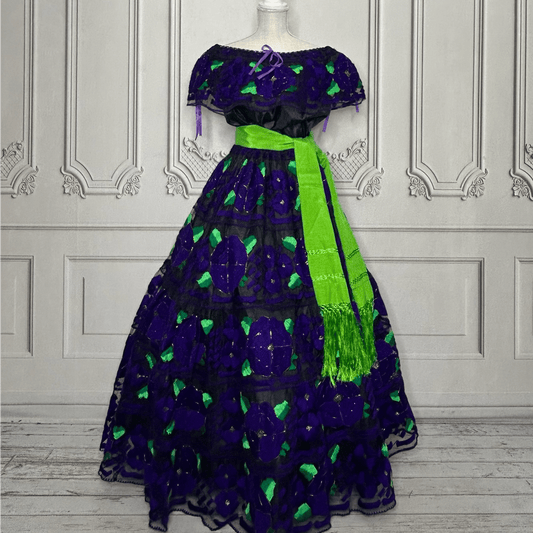 Traditional Chiapas de Corzo Dress - Adult - Purple Traditional Chiapas de Corzo Dress - Adult - Purple