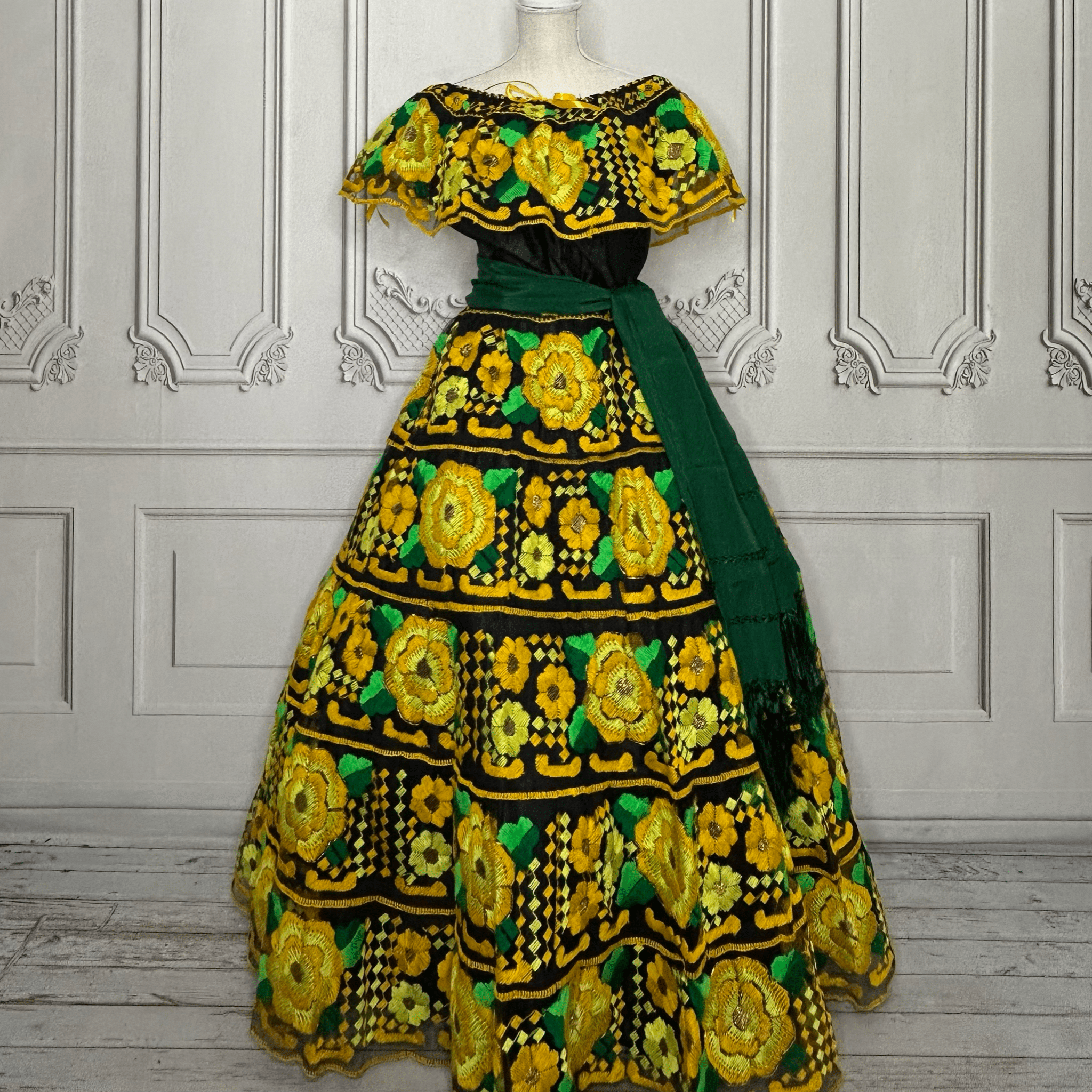 Traditional Chiapas de Corzo Dress - Adult - Yellow Traditional Chiapas de Corzo Dress - Adult - Yellow