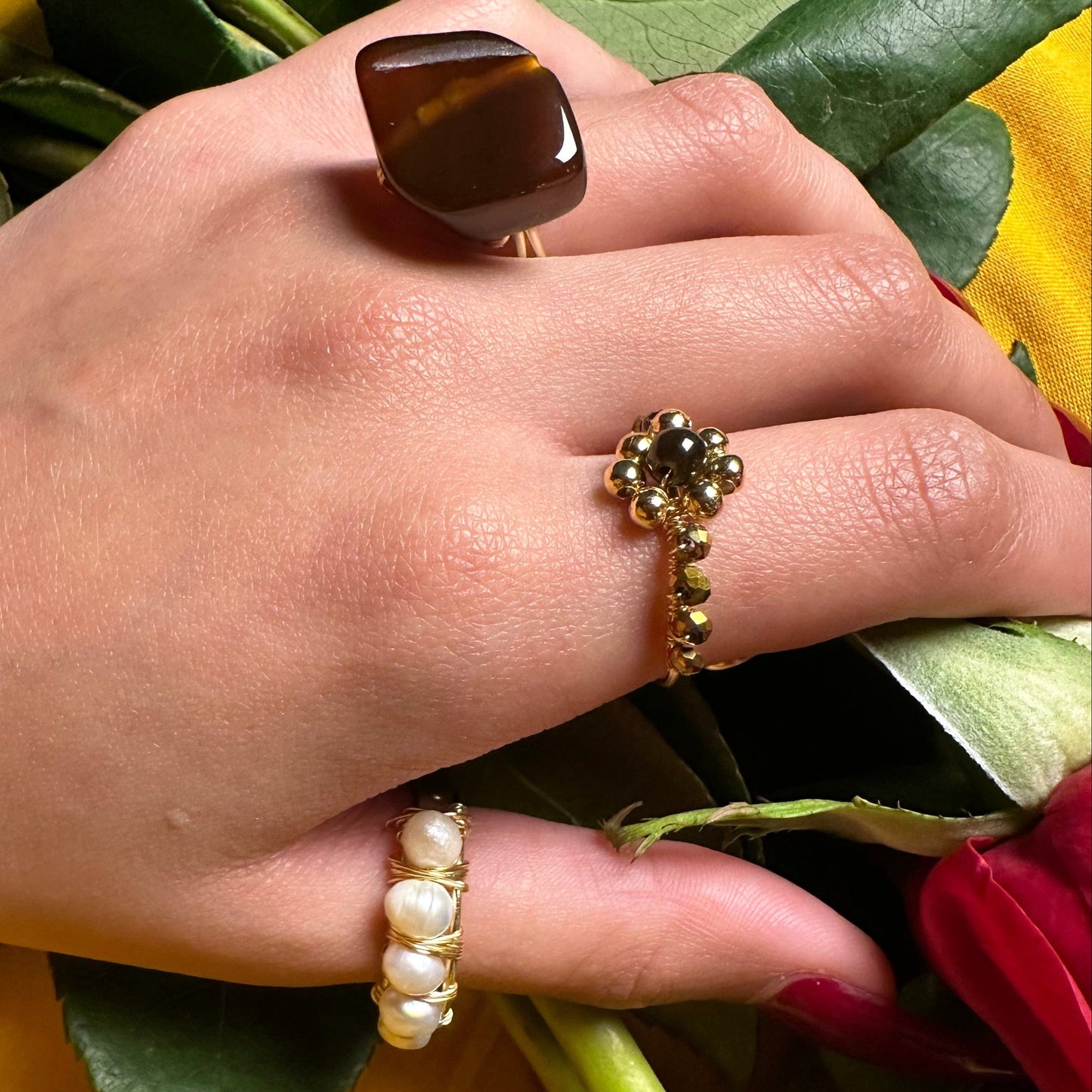 Tranquil Flower Ring - Blue Aventurine Tranquil Flower Ring - Blue Aventurine