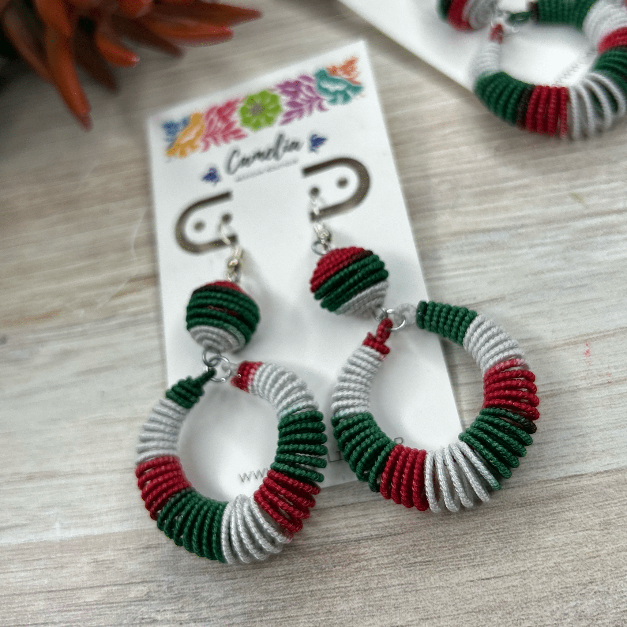 Tri-Color Mexican Hoop Earrings Tri-Color Mexican Hoop Earrings