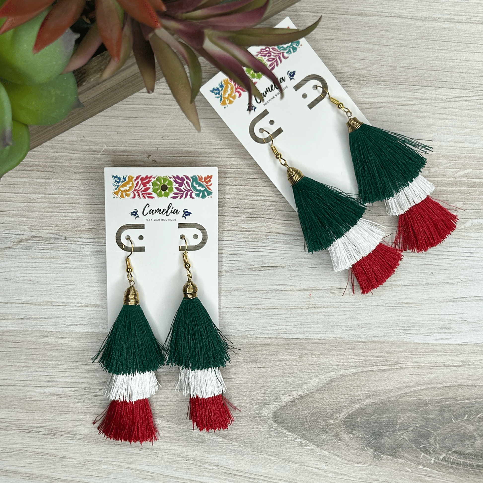 Tri-Color Mexican Tassel Earrings Tri-Color Mexican Tassel Earrings