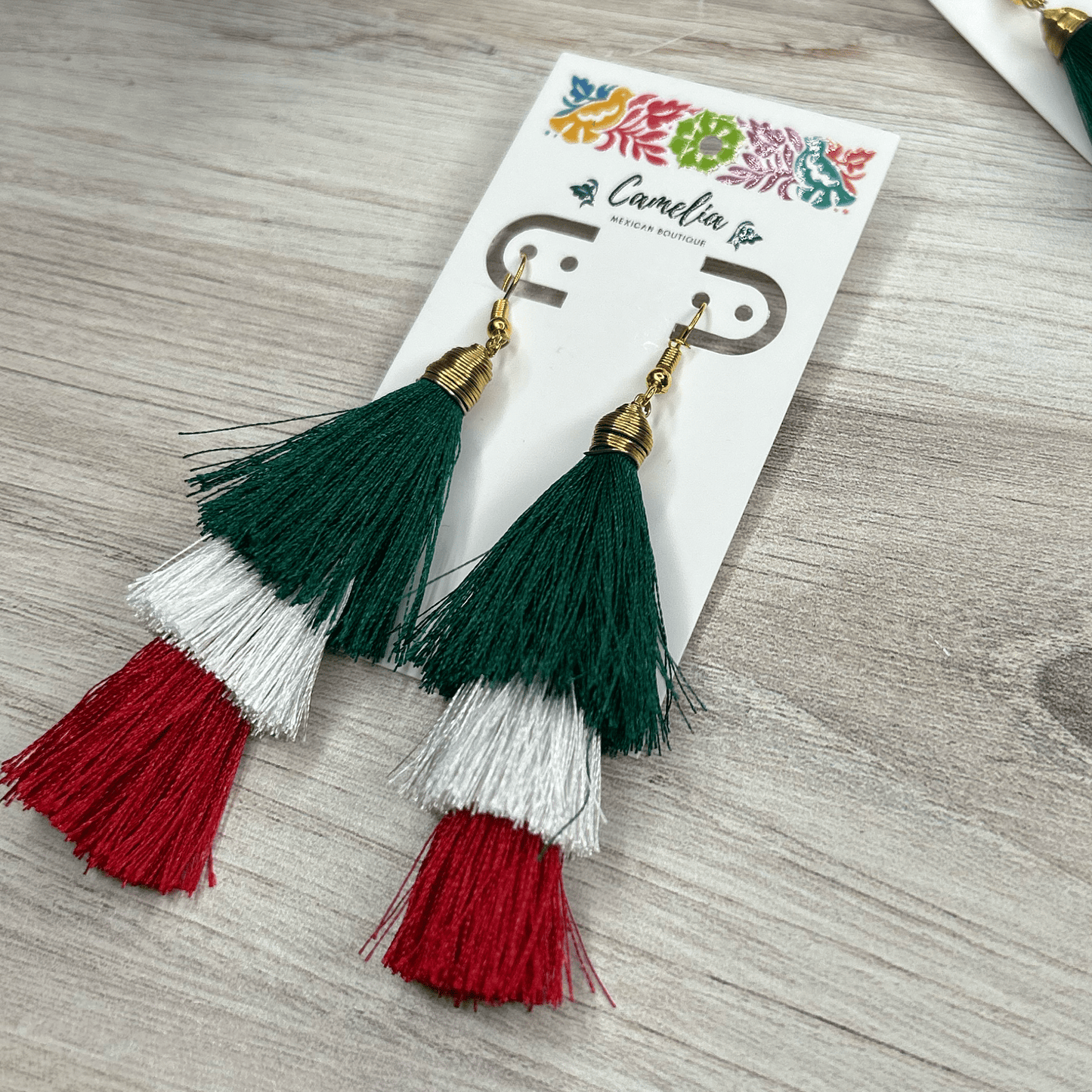 Tri-Color Mexican Tassel Earrings Tri-Color Mexican Tassel Earrings