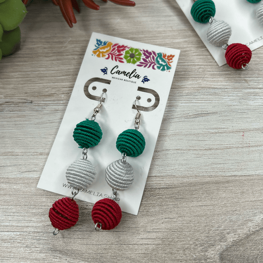 Tri-Color Mexican Triple Drop Earrings Tri-Color Mexican Triple Drop Earrings