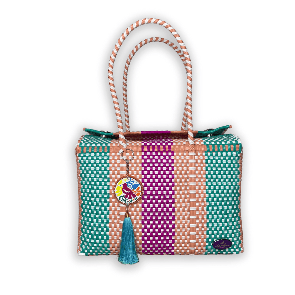 Upcycled Handwoven Basket Medium - Cotton Candy