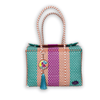 Upcycled Handwoven Basket Medium - Cotton Candy