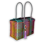 Upcycled Handwoven Basket Small - Golden Lilly