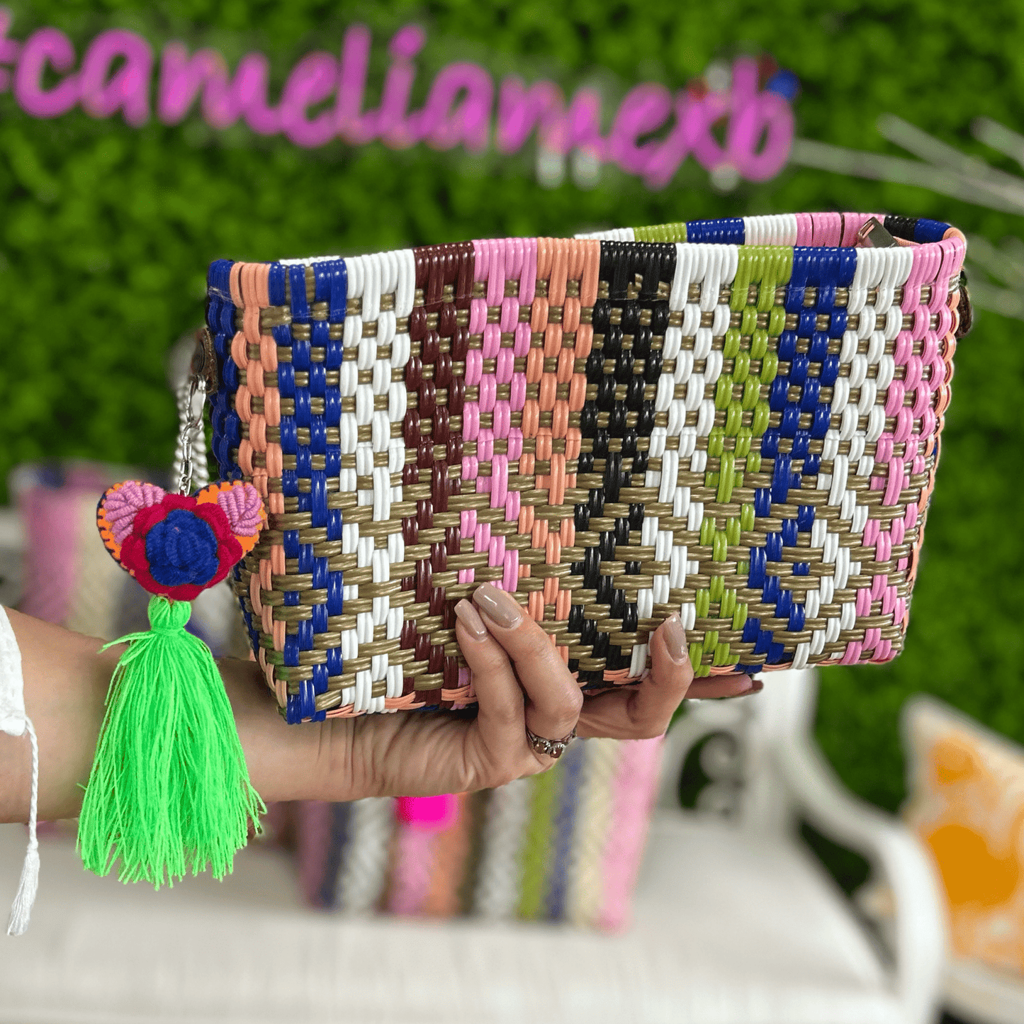 Upcycled Handwoven Crossbody Convertible - Amanda Upcycled Handwoven Crossbody Convertible - Amanda