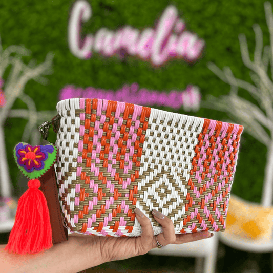 Upcycled Handwoven Crossbody Convertible -  Rosalia Upcycled Handwoven Crossbody Convertible -  Rosalia