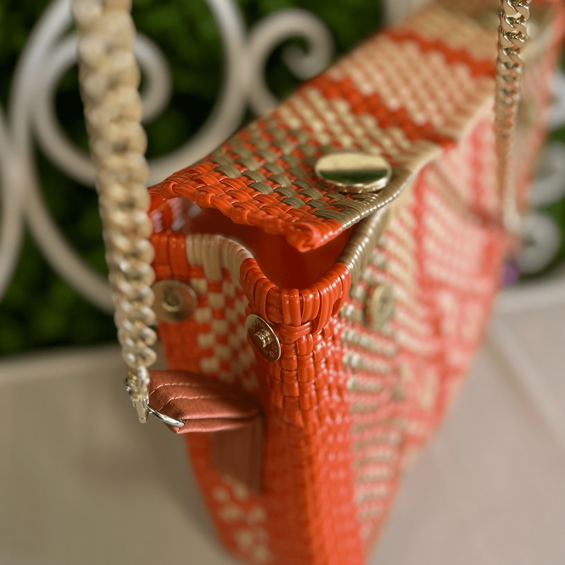 Upcycled Handwoven Crossbody   -  Orange Crush Upcycled Handwoven Crossbody   -  Orange Crush