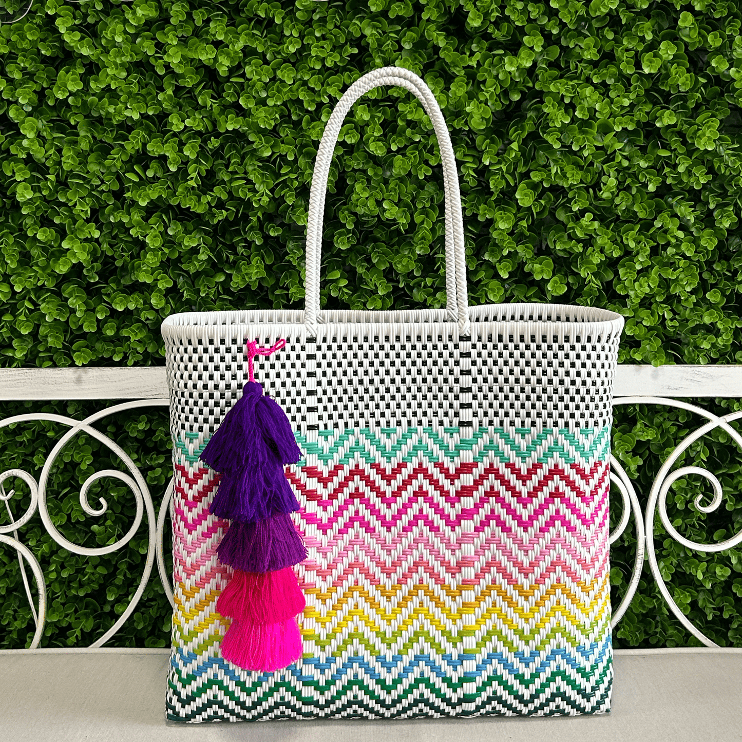 Upcycled Handwoven LG Tote - Carolina Upcycled Handwoven LG Tote - Carolina