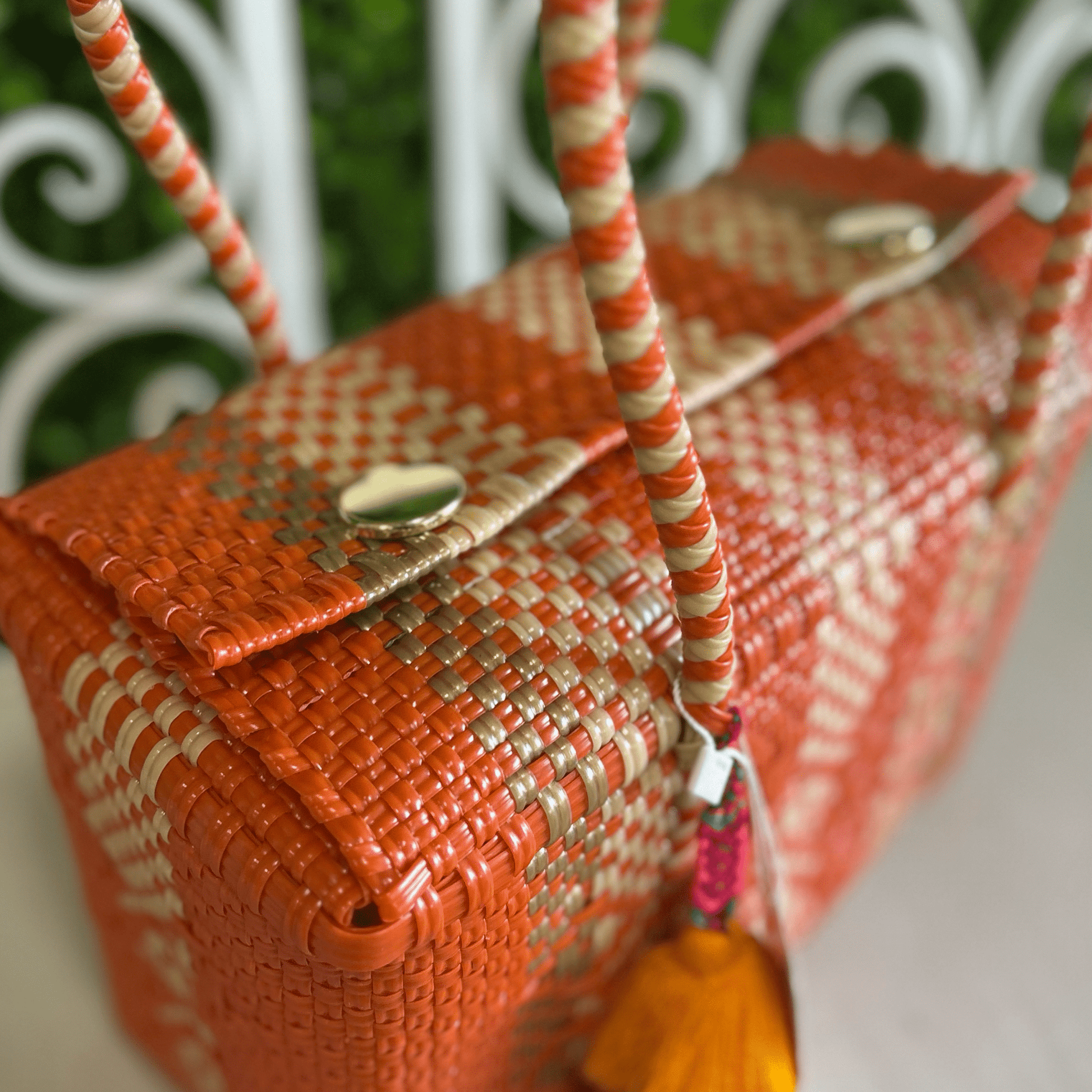 Upcycled Handwoven MD Basket - Orange Crush Upcycled Handwoven MD Basket - Orange Crush