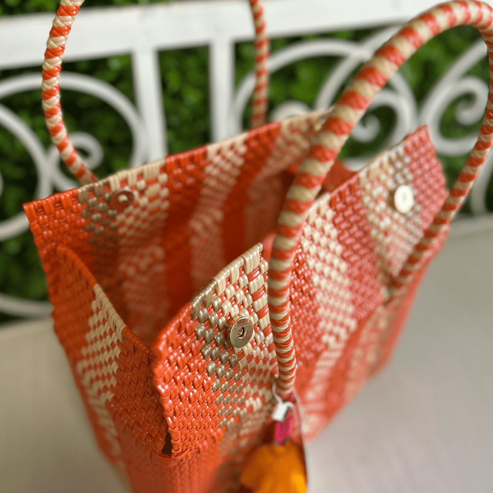 Upcycled Handwoven MD Basket - Orange Crush Upcycled Handwoven MD Basket - Orange Crush