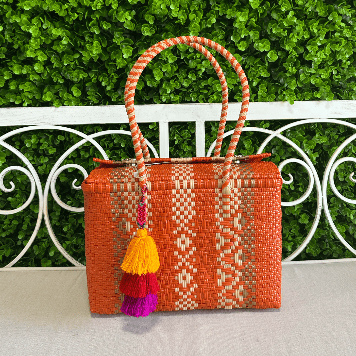 Upcycled Handwoven MD Basket - Orange Crush Upcycled Handwoven MD Basket - Orange Crush