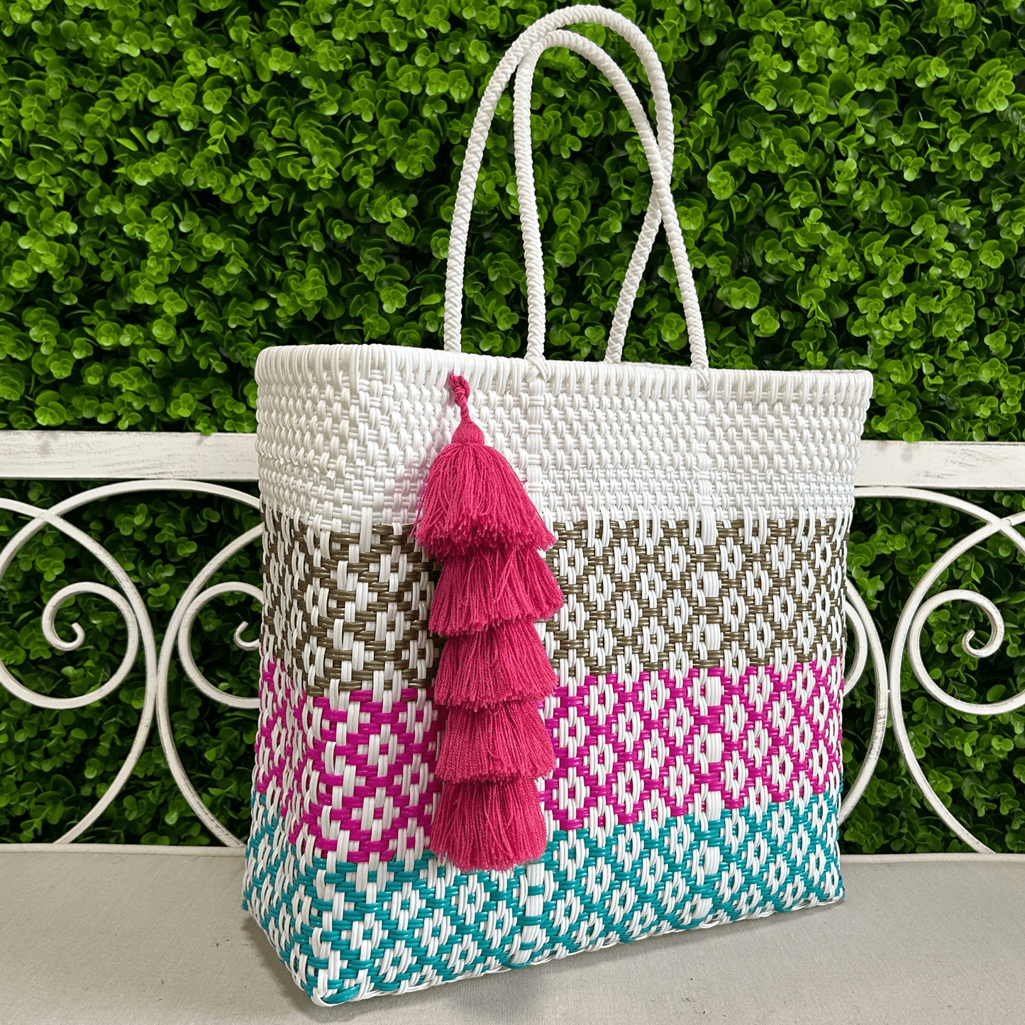 Upcycled Handwoven MD Basket Tote - Coco Upcycled Handwoven MD Basket Tote - Coco