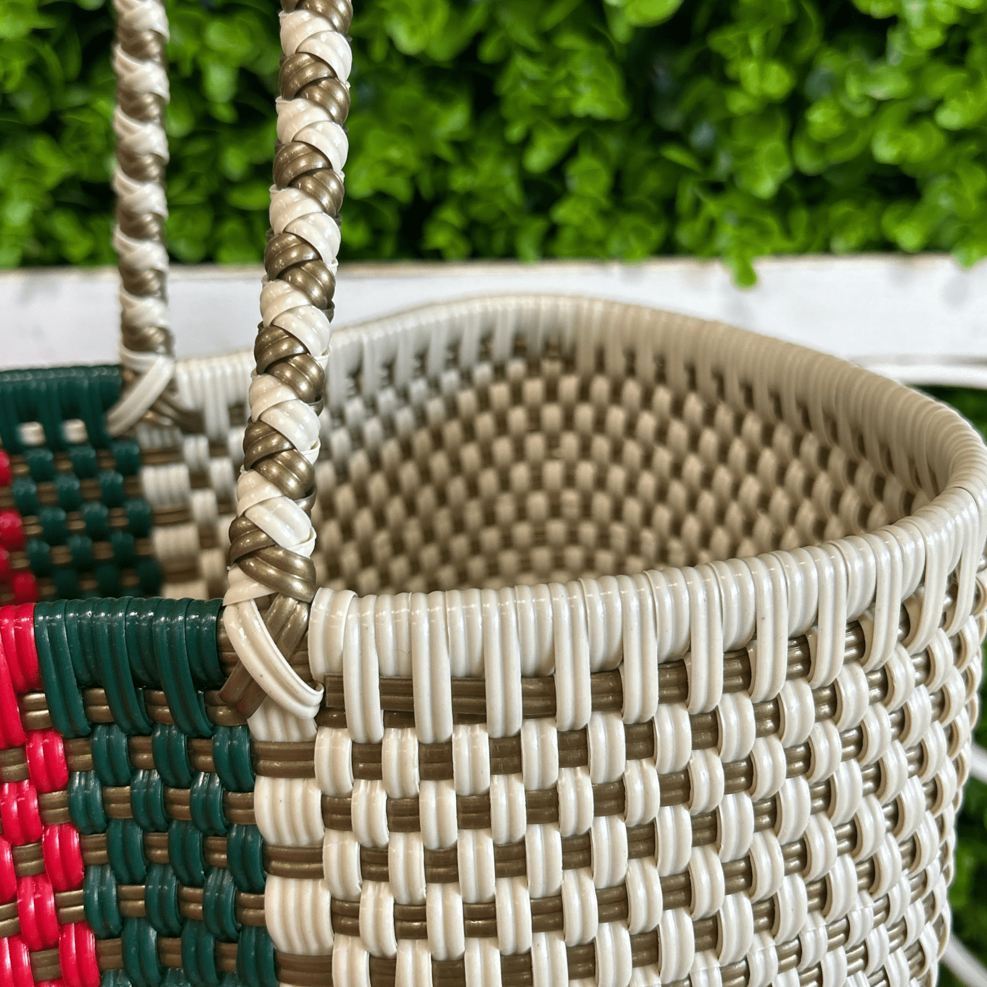 Upcycled Handwoven MD Basket Tote - Florence Upcycled Handwoven MD Basket Tote - Florence