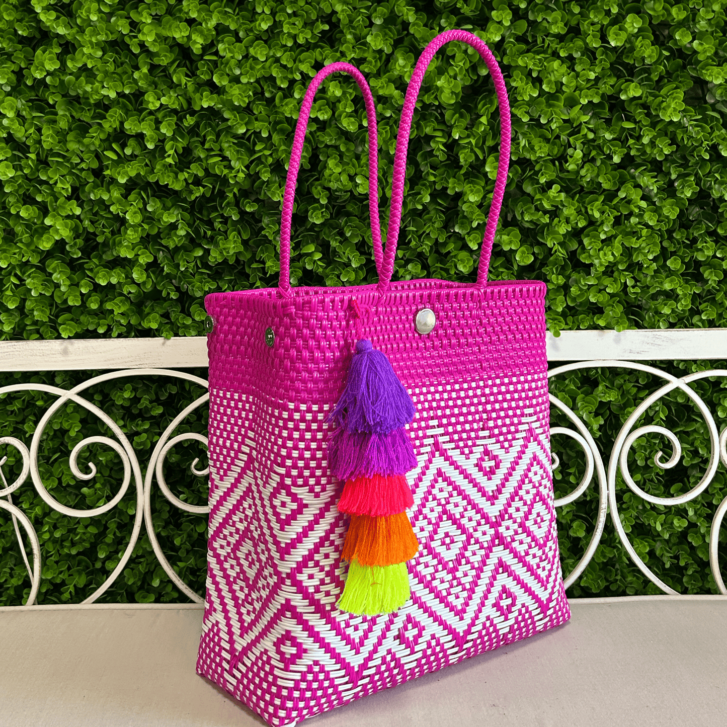 Upcycled Handwoven MD Convertible Tote - Cotton Candy Upcycled Handwoven MD Convertible Tote - Cotton Candy