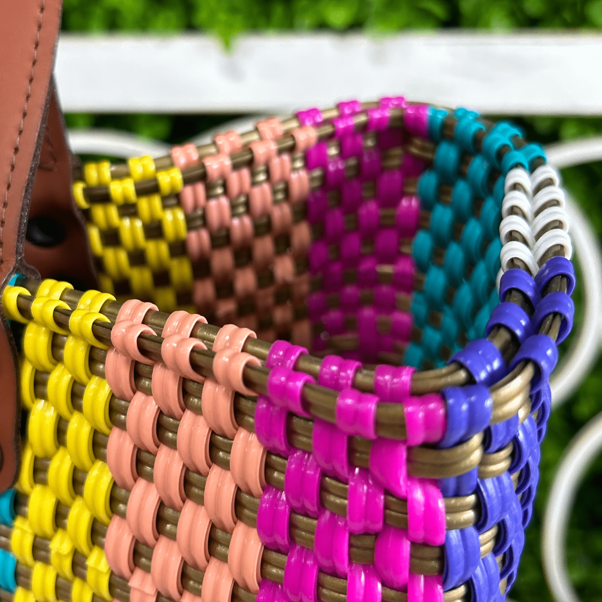 Upcycled Handwoven MD Tejana Tote - Blue Jay Upcycled Handwoven MD Tejana Tote - Blue Jay