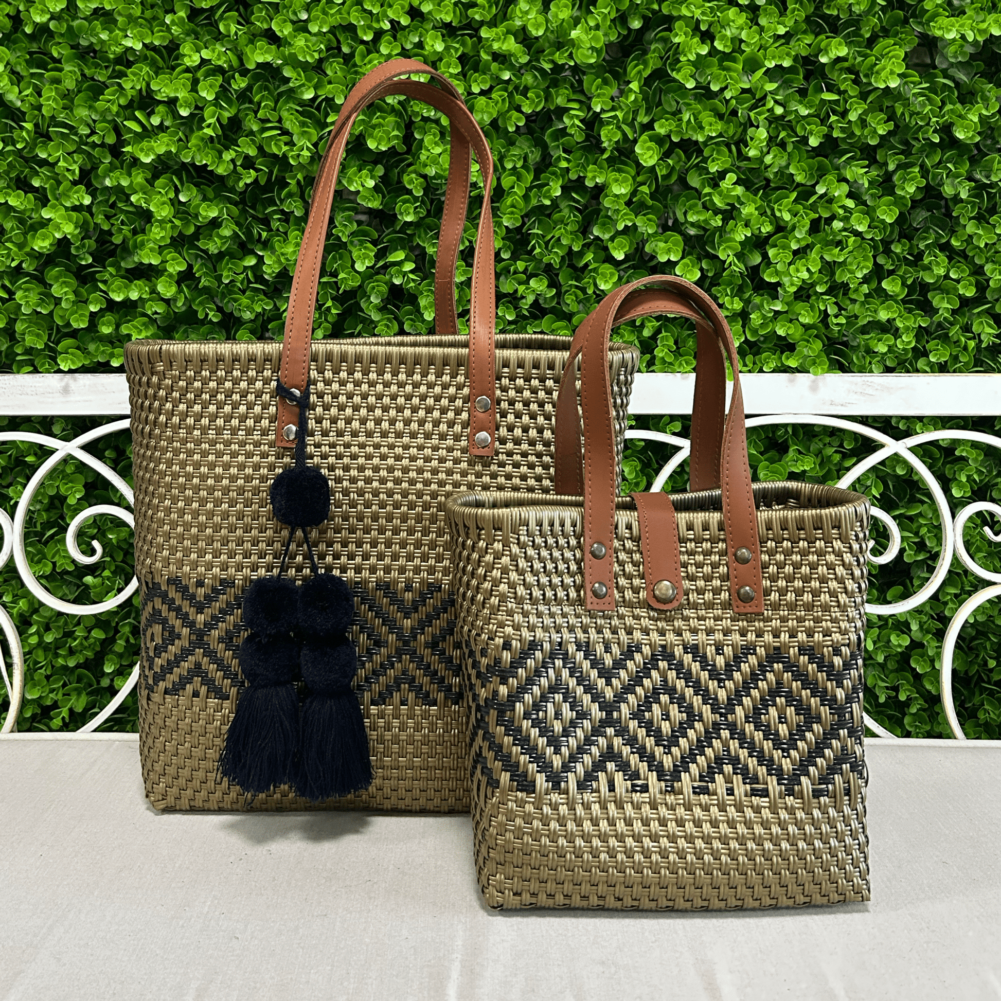 Upcycled Handwoven MD Tejana Tote - Gold Upcycled Handwoven MD Tejana Tote - Gold