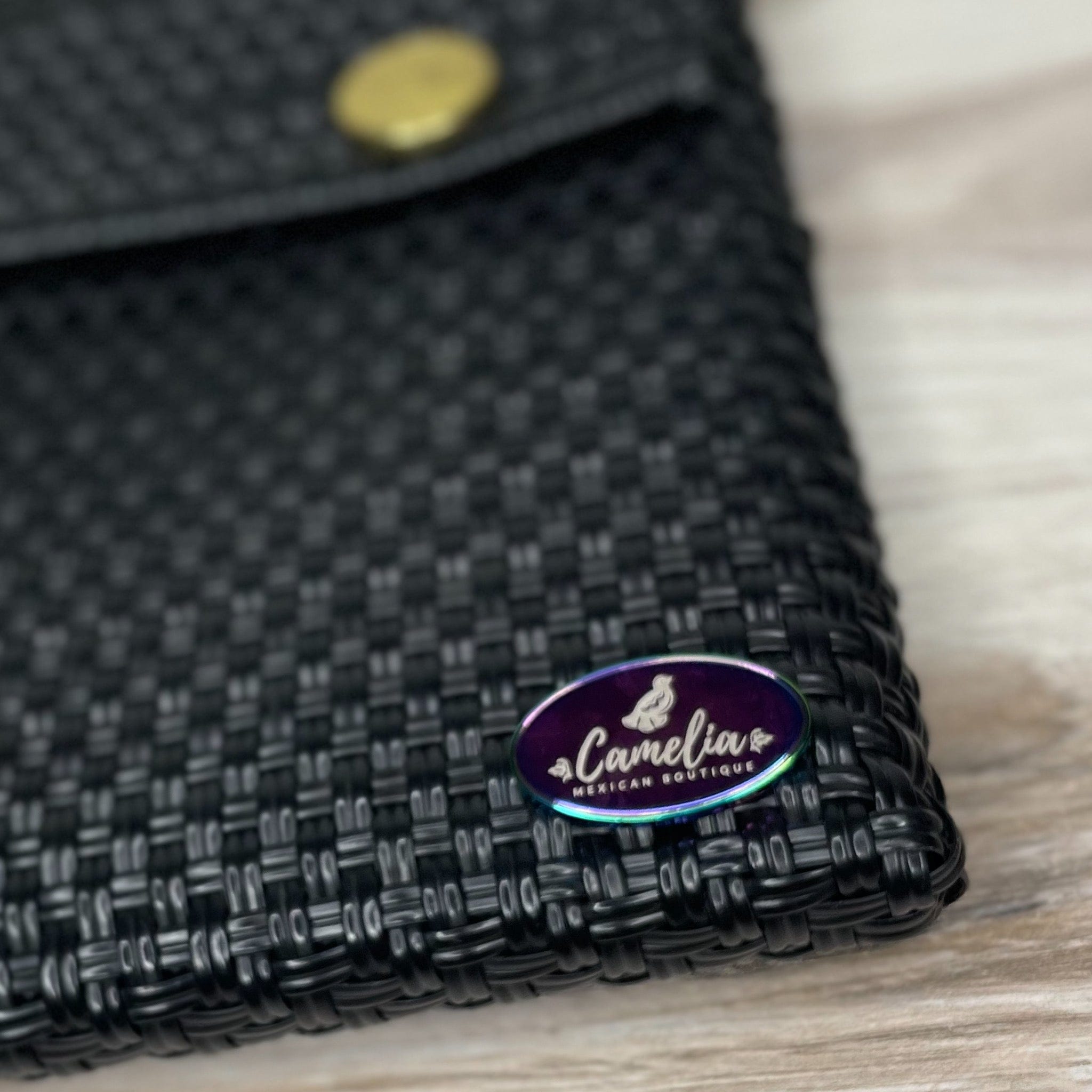 Upcycled Handwoven Shoulder Bag LG - Black