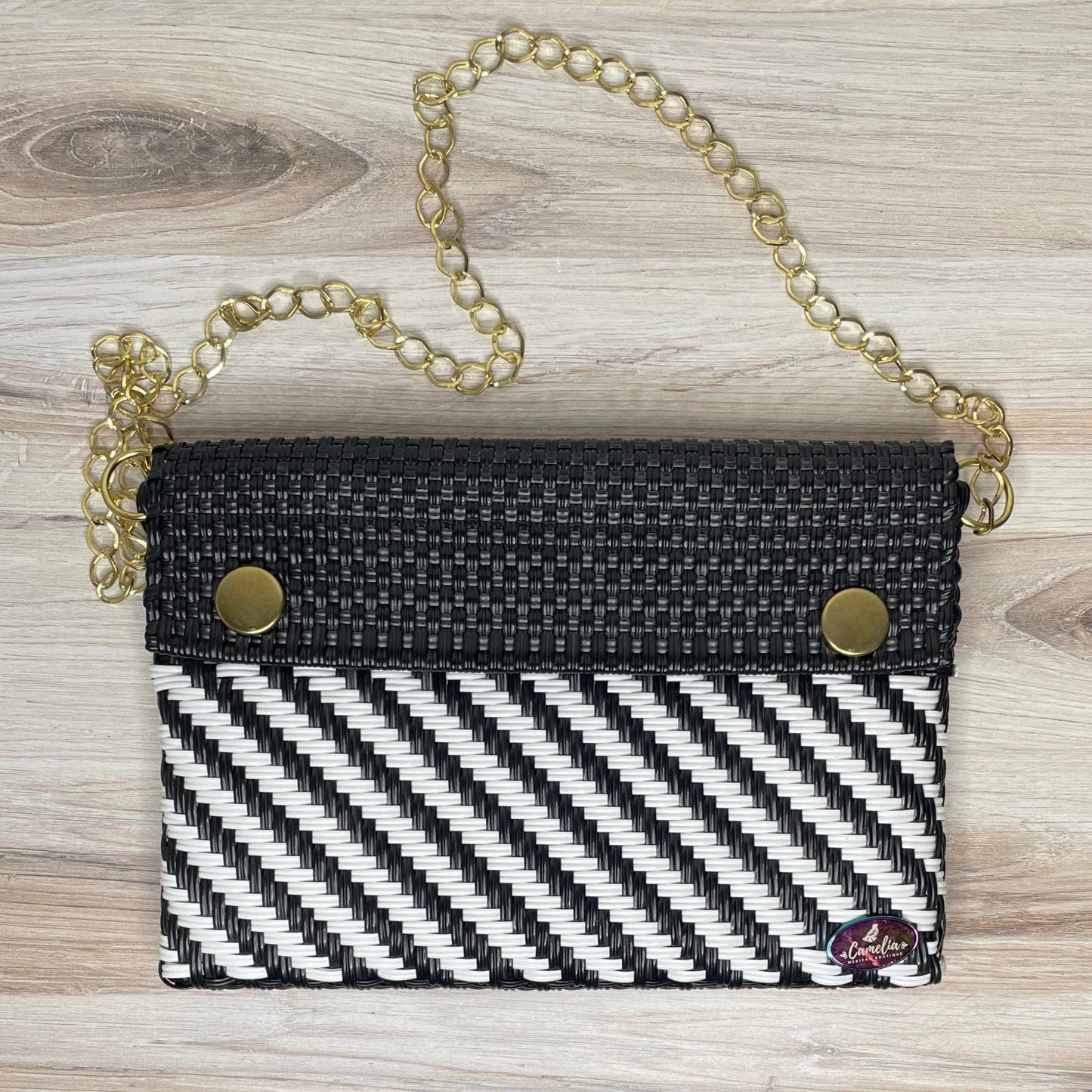 Upcycled Handwoven Shoulder Bag LG - Checkered