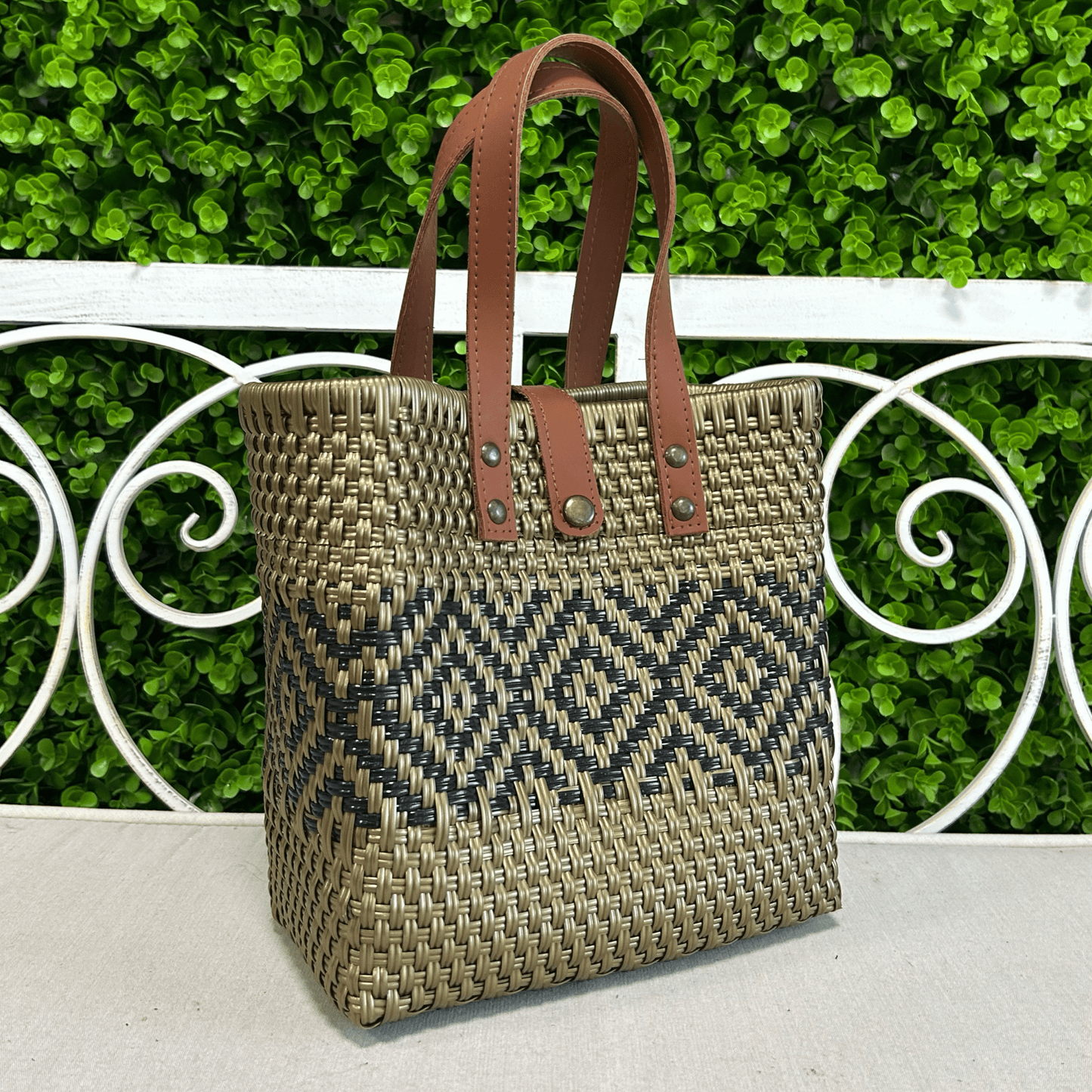 Upcycled Handwoven SM Tejana Handbag - Gold Upcycled Handwoven SM Tejana Handbag - Gold