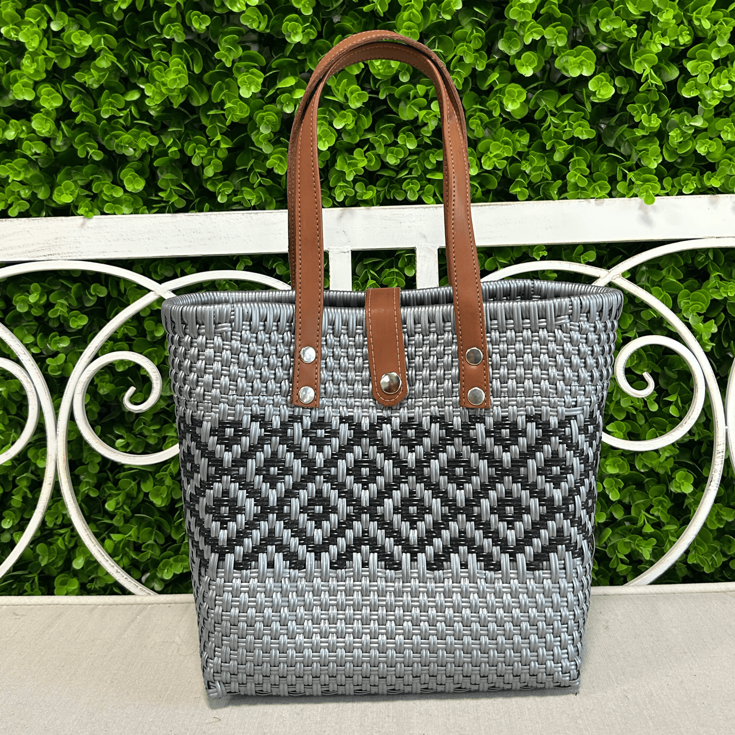 Upcycled Handwoven SM Tejana Handbag - Silver Upcycled Handwoven SM Tejana Handbag - Silver