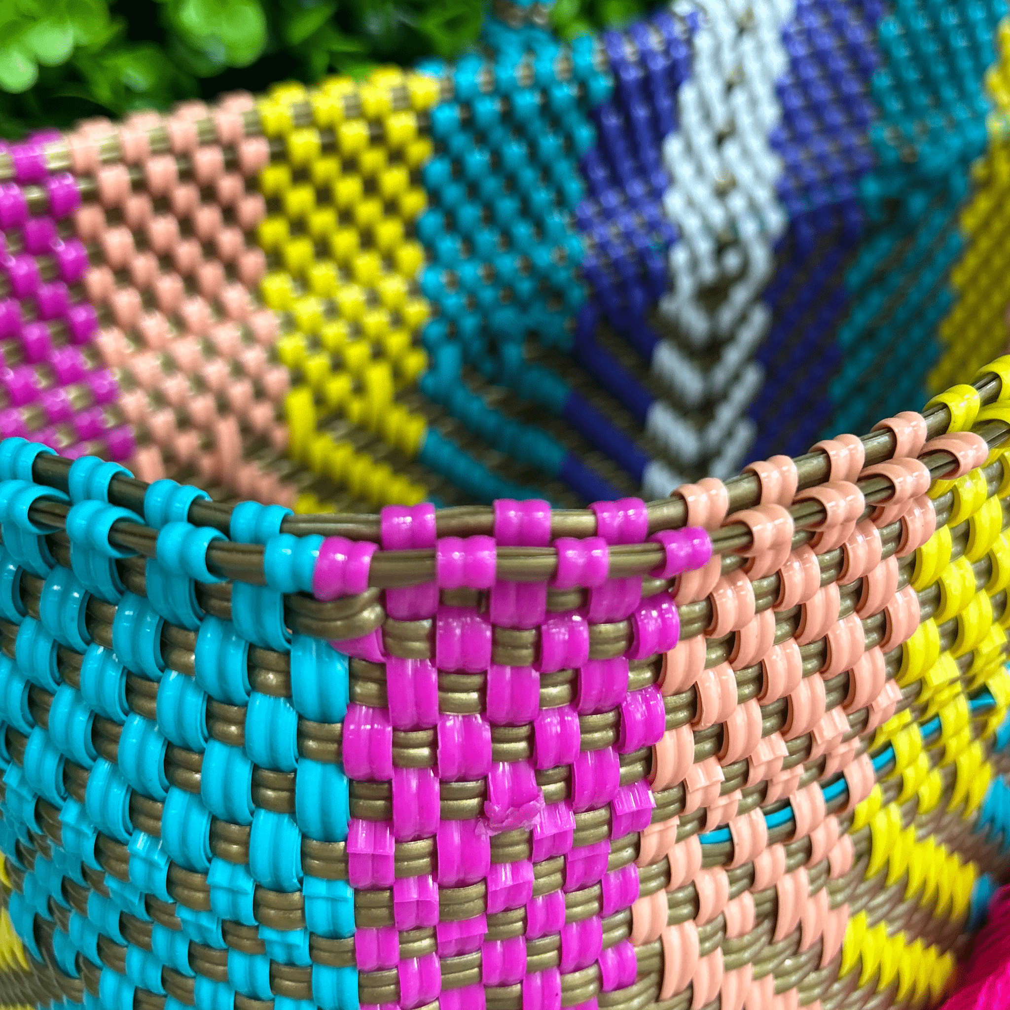 Upcycled Handwoven XL Tote - Blue Jay Upcycled Handwoven XL Tote - Blue Jay