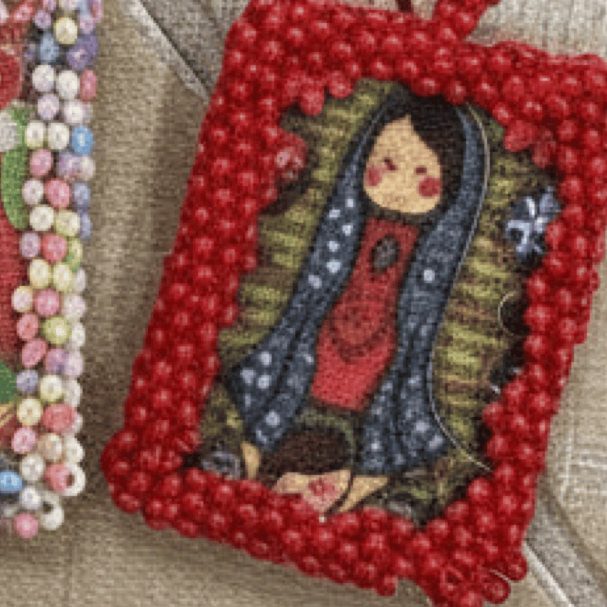 Virgencita Charm - Escapulario - Large Virgencita Charm Escapulario | Handmade in Mexico | Camelia