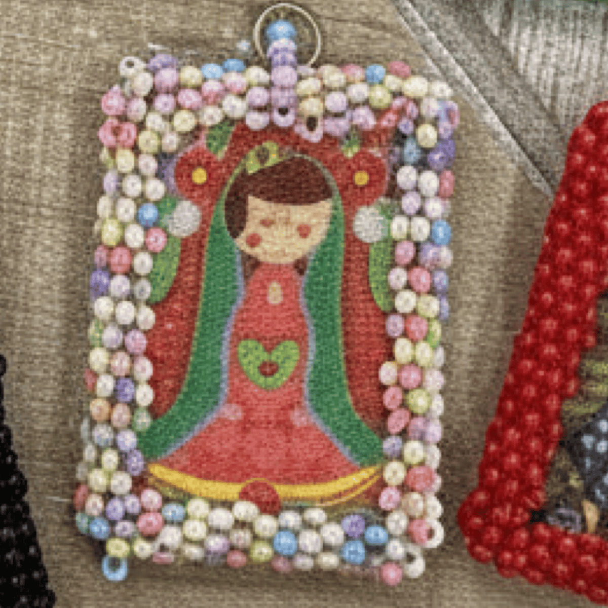 Virgencita Charm - Escapulario - Large Virgencita Charm Escapulario | Handmade in Mexico | Camelia